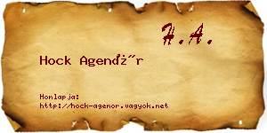 Hock Agenór névjegykártya